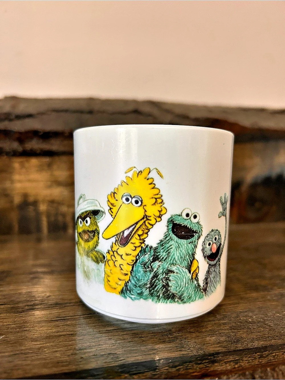 Vintage Sesame Street Muppets Character Plastic Mug